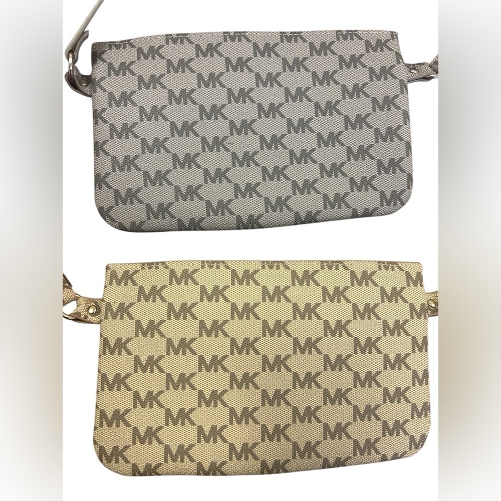 Michael Kors Women's Adjustable Belt Bag, 2pc Bundle,Grey (L),Lt. Brown (XL) - Picture 4 of 10